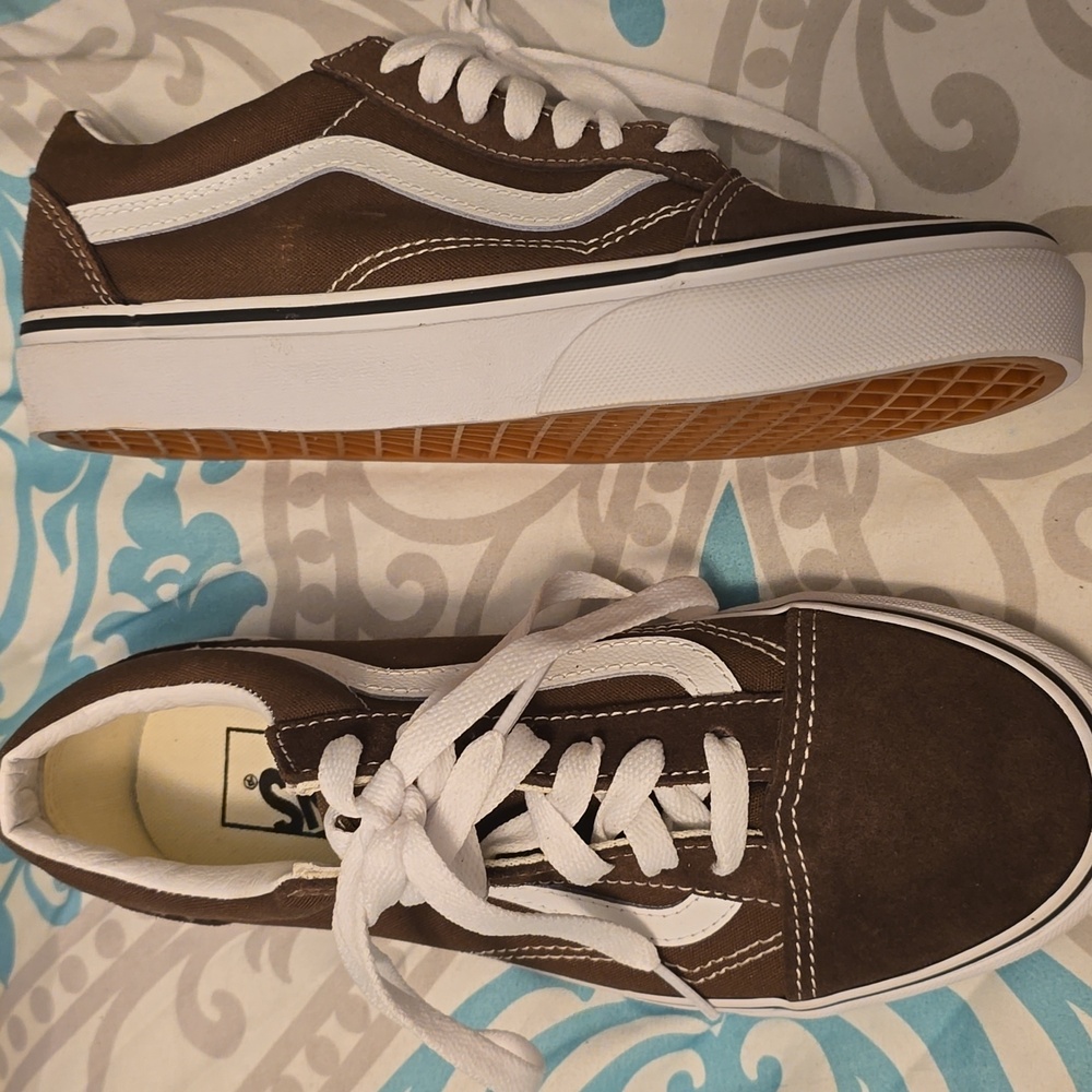 Brown and White Sneakers